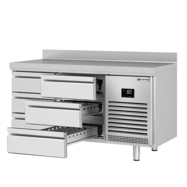 Chladící stůl PREMIUM PLUS - 1468x600 mm - se 6 zásuvkami a se zadní stěnou - Image 7