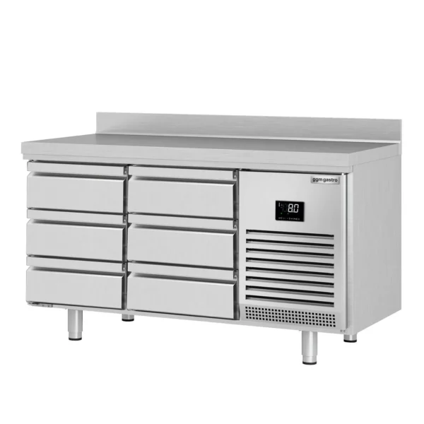 Chladící stůl PREMIUM PLUS - 1468x600 mm - se 6 zásuvkami a se zadní stěnou - Image 8