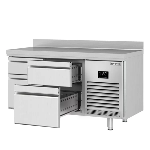 Chladící stůl PREMIUM PLUS - 1468 x 600 mm - se 4 zásuvkami a zadní stěnou - Image 7