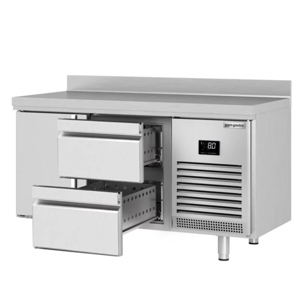 Chladící stůl PREMIUM PLUS - 1468x600 mm - s 1 dvířky a 2 zásuvkami a se zadní stěnou - Image 7