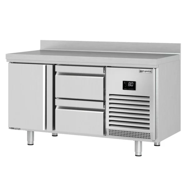 Chladící stůl PREMIUM PLUS - 1468x600 mm - s 1 dvířky a 2 zásuvkami a se zadní stěnou - Image 9