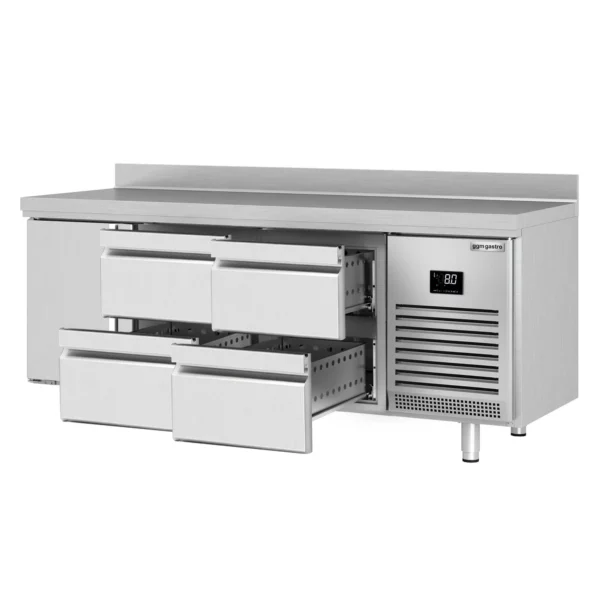 Chladící stůl PREMIUM PLUS - 1960x600mm - s 1 dvířky a 4 zásuvkami a se zadní stěnou - Image 7