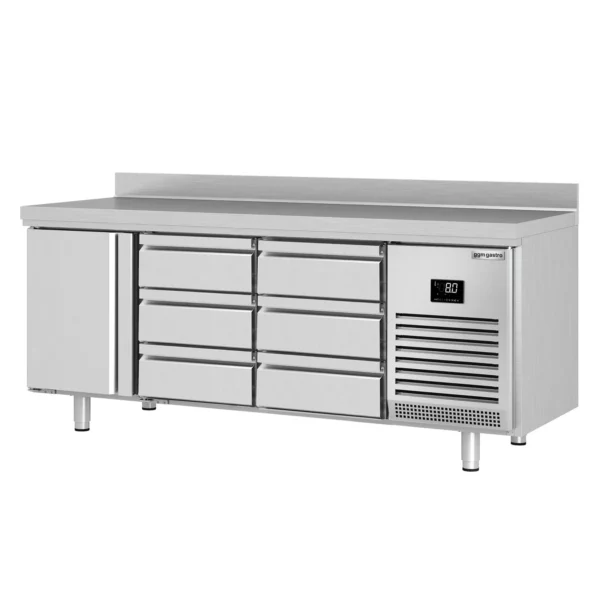 Chladící stůl PREMIUM PLUS - 1960x600mm - s 1 dvířky a 6 zásuvkami a se zadní stěnou - Image 8