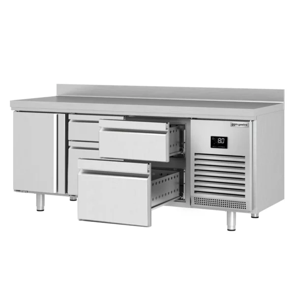 Chladící stůl PREMIUM PLUS - 1960x600mm - s 1 dvířky a 4 zásuvkami a se zadní stěnou - Image 7
