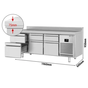 Chladící stůl PREMIUM PLUS - 1960x600mm - 6 zásuvek a zásuvka