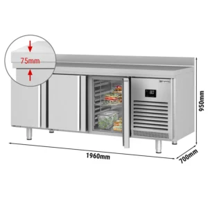 Chladící stůl PREMIUM PLUS - 1960x700mm - se 3 dveřmi a se stojanem