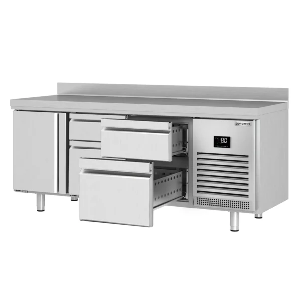 Chladící stůl PREMIUM PLUS - 1960x700mm - s 1 dvířky a 4 zásuvkami a se zadní stěnou - Image 8