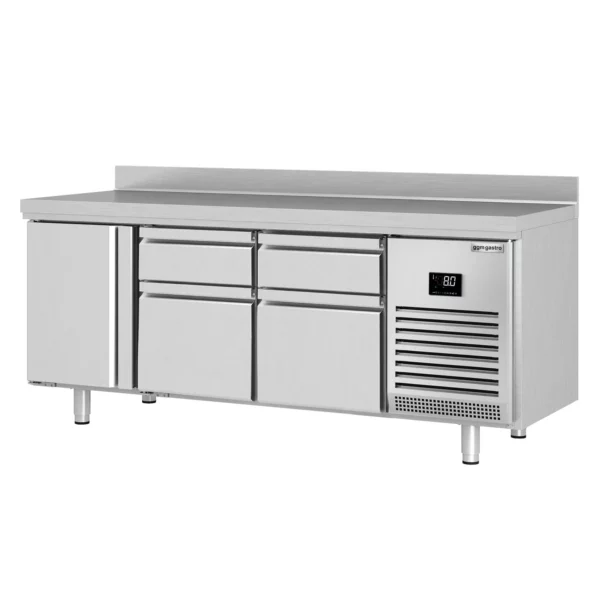 Chladící stůl PREMIUM PLUS - 1960x700mm - s 1 dvířky a 4 zásuvkami a se zadní stěnou - Image 9