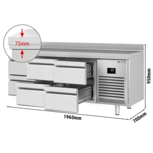 Chladící stůl PREMIUM PLUS - 1960x700mm - 6 zásuvek a zásuvka