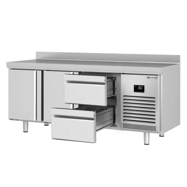 Chladící stůl PREMIUM PLUS - 1960x700mm - se 2 dvířky a 2 zásuvkami a se zadní stěnou - Image 8