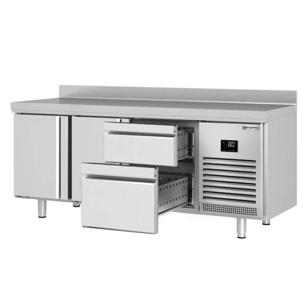 Chladící stůl PREMIUM PLUS - 1960x700mm - se 2 dvířky a 2 zásuvkami a se zadní stěnou - Image 9