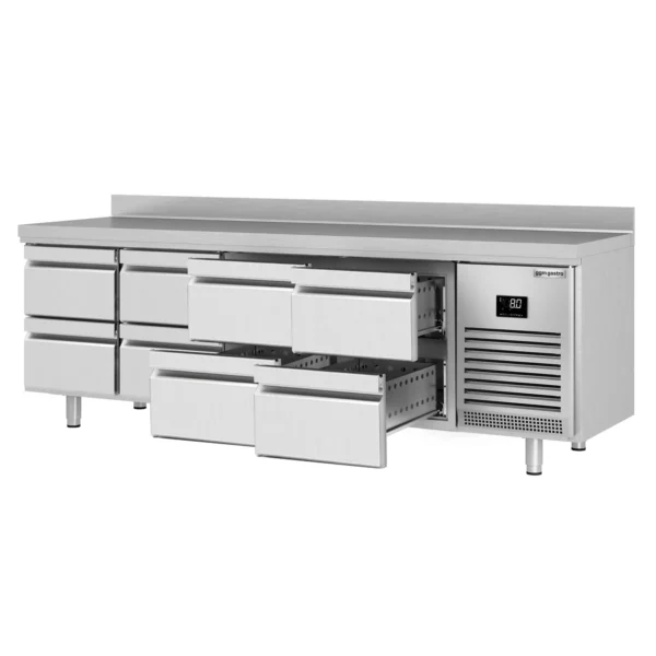 Chladící stůl PREMIUM PLUS - 2452 x 600 mm - 8 zásuvek a zásuvka - Image 6