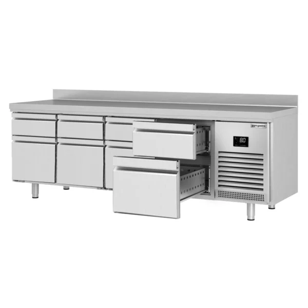 Chladící stůl PREMIUM PLUS - 2452 x 600 mm - 8 zásuvek a zásuvka - Image 7
