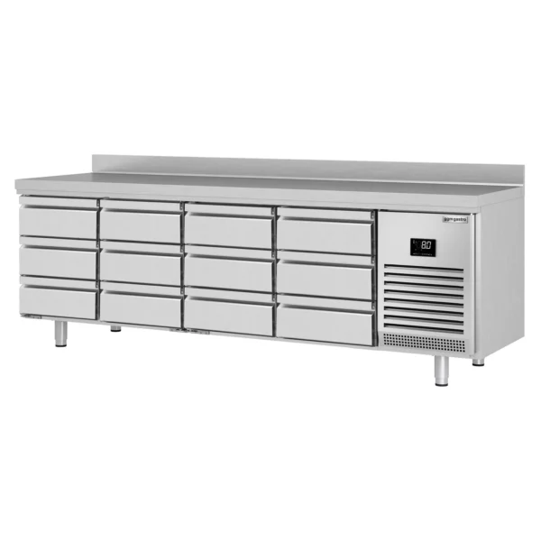 Chladící stůl PREMIUM PLUS - 2452 x 700 mm - 12 zásuvek a zásuvka - Image 9