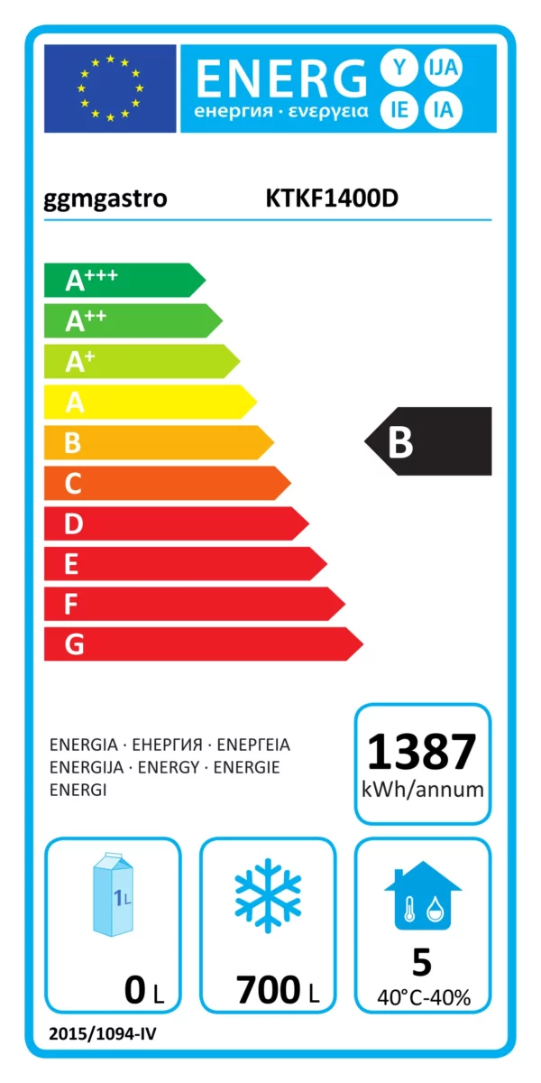Kombinace chladničky a mrazničky PREMIUM-GN 2/1 - 1400 litrů - 2 dveře - Image 6