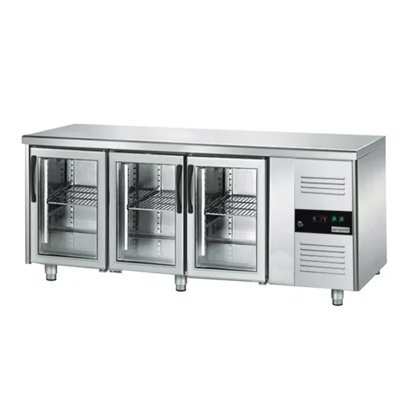 Nápojový chladící stůl ECO - 1800x700mm - se 3 skleněnými dvířky - Image 5