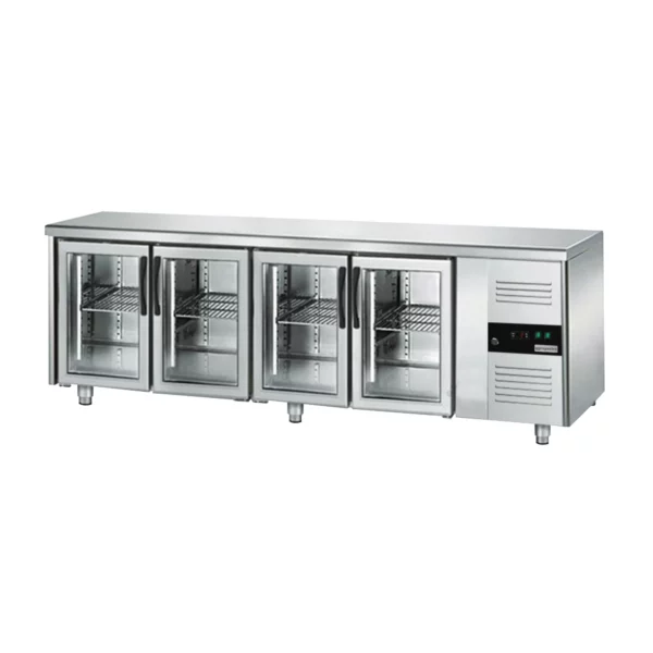 Nápojový chladící stůl ECO - 2200x700mm - se 4 skleněnými dvířky - Image 5