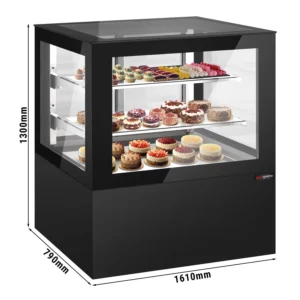 Dortová vitrína - 1610 mm - s LED osvětlením a 2 policemi