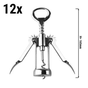 (12 kusů) Vývrtka Professional - 15 cm - stříbrná