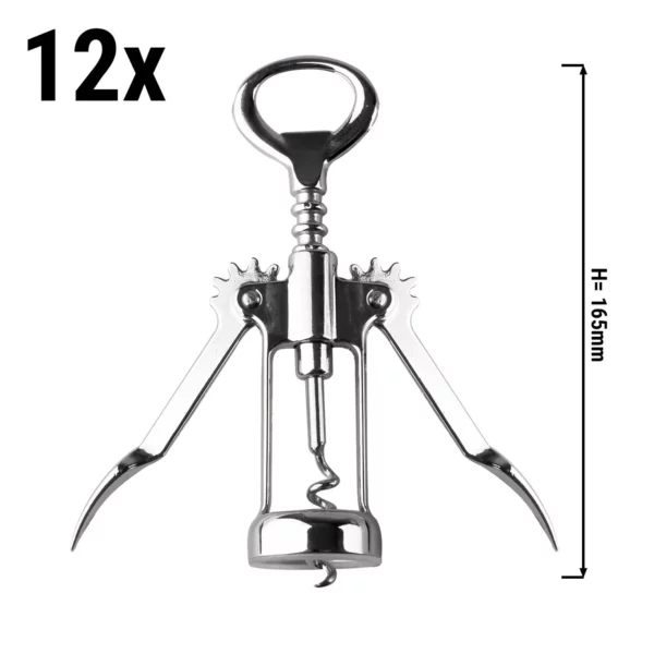 (12 kusů) Vývrtka Professional - 15 cm - stříbrná