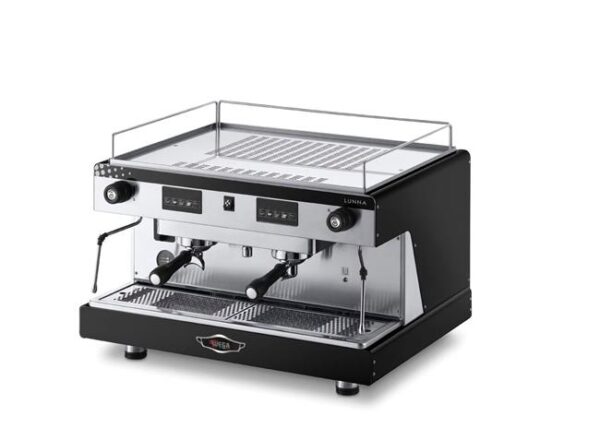 Kávovar Wega, 2-skupina, elektronická, čierna, Wega, 10,5L, 400V/3700W, 740x555x(H)515mm