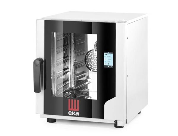 Konvekční parní trouba – Evolution Next 5 x GN 2/3, elektrická, s přímým sprejem a dotykovým ovládacím panelem, Tecnoeka, 230V/3200W, 550x754x(H)662mm - Image 4