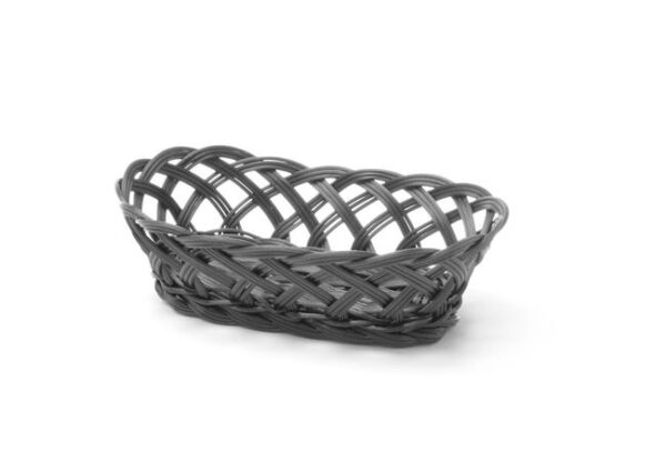 Košík pletený, HENDI, kulatý, Černá, 200x200x(H)65mm - Image 2