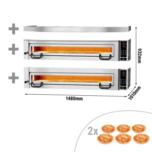 Elektrická kamna na pizzu Výkon - 6+6x 34cm - Digitální - včetně digestoře