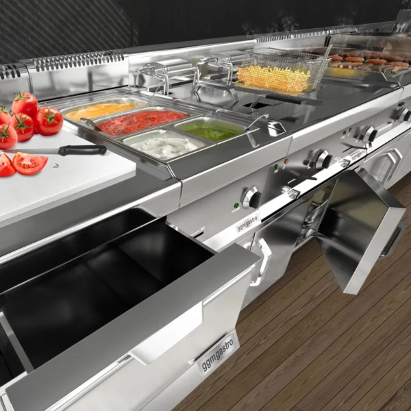 Plynový lávový gril (5,3 kW) - sklopný grilový rošt - vč. spodního dílu s 1 dveřmi - Image 7