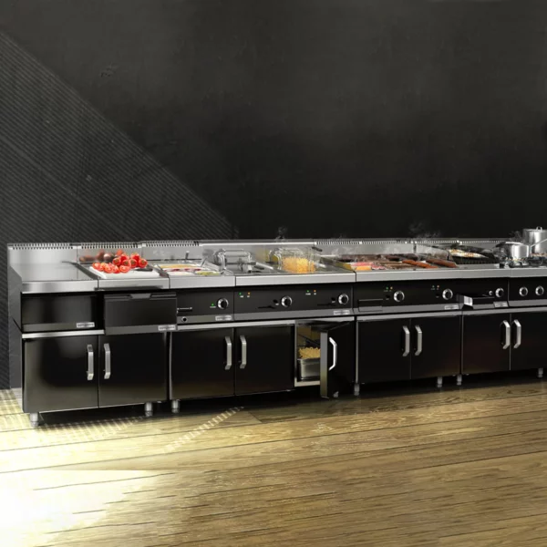 Elektrický sporák - 9,2 kW - 4 plotny kulaté - včetně podstavce se 2 dvířky - Image 2