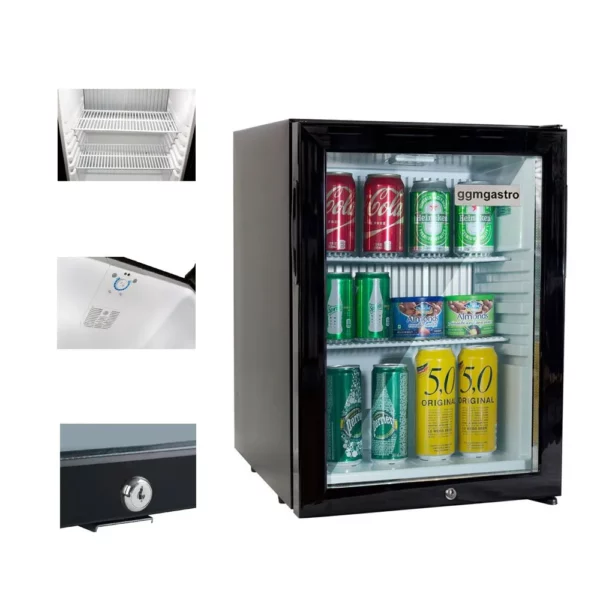 Minibar chladnička - s 1 skleněnými dveřmi - tichá & uzamykatelná - Image 4