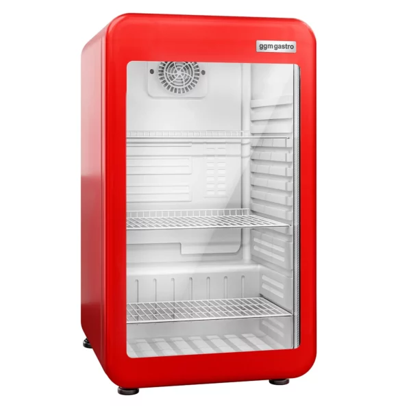 Mini barová chladnička - 113L - s 1 skleněnými dveřmi - červená - Image 4