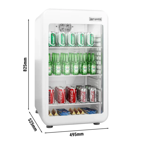 Mini barová chladnička - 113L - s 1 skleněnými dveřmi - bílá