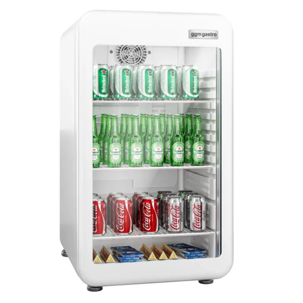 Mini barová chladnička - 113L - s 1 skleněnými dveřmi - černá/stříbrná - Image 4