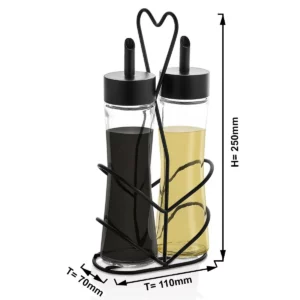 Cruet - 2 díly - ve stojanu - ocet a olej