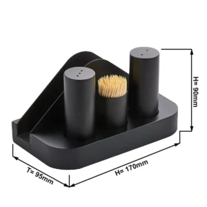 Cruet - 4 kusy - ubrousky, párátka, sůl a pepř