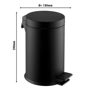 Mini odpadkový koš - 5 litrů - černý - s pedálem