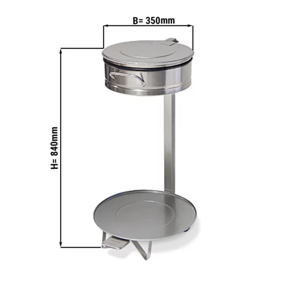 Držák pytle na odpad s nožním pedálem - Ø 35 cm - nerez