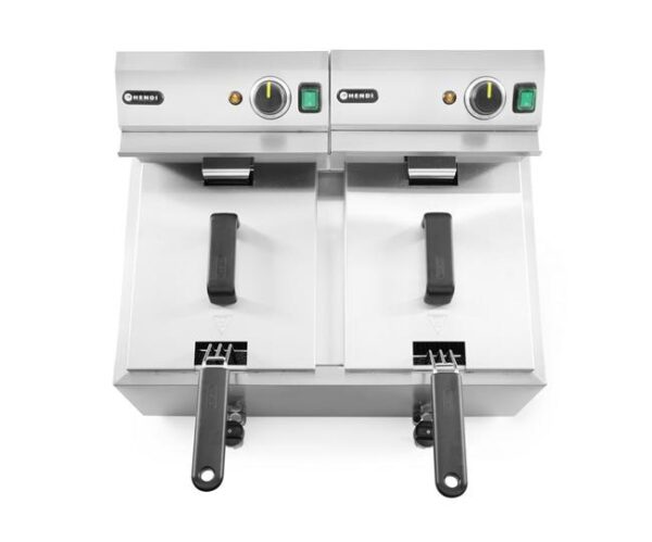 Manuální fritéza Profi Line s vypouštěcím kohoutkem, 2× 8 l, HENDI, Profi Line, 16L, 230V/7000W, 610x515x(H)369mm - Image 4