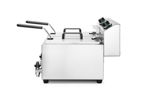 Manuální fritéza Profi Line s vypouštěcím kohoutkem, 2× 8 l, HENDI, Profi Line, 16L, 230V/7000W, 610x515x(H)369mm - Image 5
