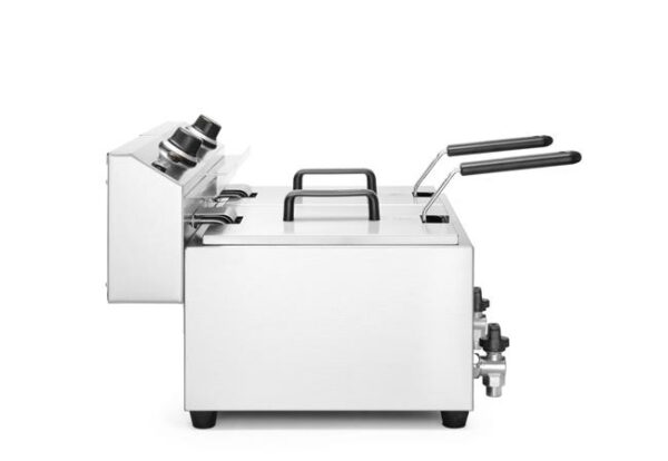 Manuální fritéza Profi Line s vypouštěcím kohoutkem, 2× 8 l, HENDI, Profi Line, 16L, 230V/7000W, 610x515x(H)369mm - Image 7