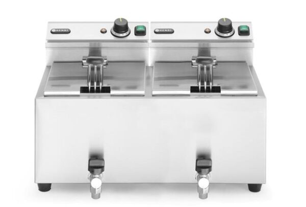 Manuální fritéza Profi Line s vypouštěcím kohoutkem, 2× 8 l, HENDI, Profi Line, 16L, 230V/7000W, 610x515x(H)369mm - Image 9