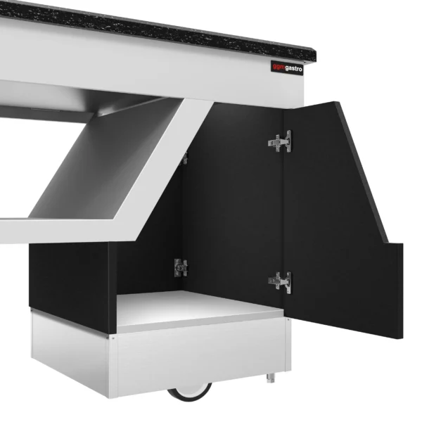 Bufetový pult studený BELFAST - 1600mm - s chladící deskou a kolečky - Image 11