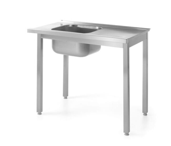 Nakládací stůl k myčkám na nádobí s dřezem – šroubovaný, HENDI, Kitchen Line, 1000x600x(H)850mm - Image 2