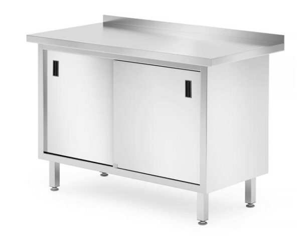 Nástěnný stůl, skříňka s posuvnými dvířky - svařovaný, HENDI, Profi Line, 1000x600x(H)850mm - Image 3