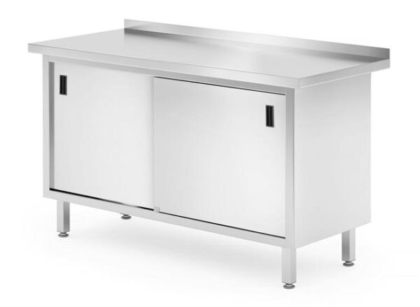 Nástěnný stůl, skříňka s posuvnými dvířky - svařovaný, HENDI, Profi Line, 1400x600x(H)850mm - Image 4