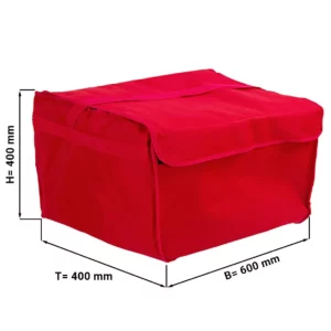 (5 kusů) taška na pizzu / izolovaná taška - na 8 rodinných pizz - 60x40cm - červená