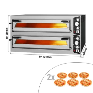 Elektrická kamna na pizzu - 6+6x 35cm (šířka) - manuální