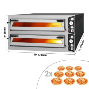 Elektrická kamna na pizzu - 9+9x 35cm (šířka) - manuální