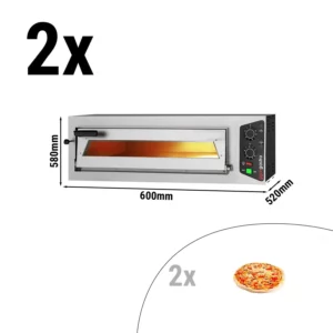 (2 kusy) Elektrická kamna na pizzu - 1+1x 35cm - manuální
